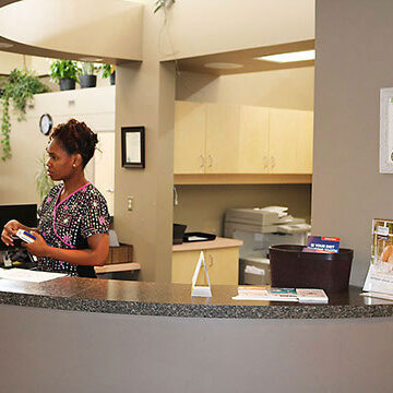 Welcome Counter | White Oak Dental Clinic | Calgary AB